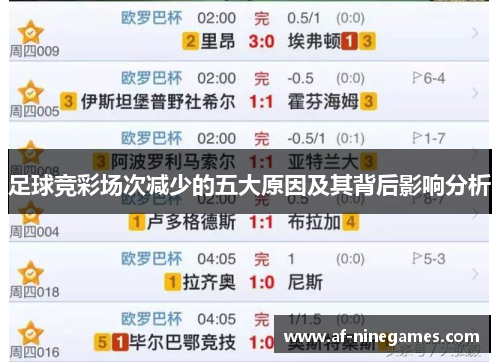 足球竞彩场次减少的五大原因及其背后影响分析 足球竞彩场次减少的五大原因及其背后影响分析